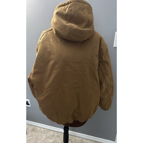 VTG Carhartt Helmets To Hardhats XL Hooded Chore Jacket J140BRN Great Condition - Picture 3 of 9